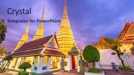  Presentation with bangkok - Amazing presentation theme having pho temple in bangkok thailand backdrop and a light blue colored foreground