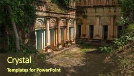  Presentation with caves - Slides enhanced with pho win taung buddhist caves background and a tawny brown colored foreground