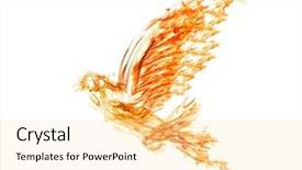  Presentation with white dove flying - Slide set featuring phoenix - flame flying dove isolated background and a blonde colored foreground