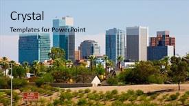  Presentation with phoenix - Presentation theme with phoenix arizona background and a light blue colored foreground