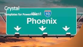  Presentation with phoenix - Beautiful presentation featuring phoenix interstate 10 west highway sign with sunrise sky backdrop and a teal colored foreground