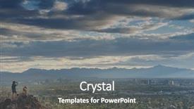  Presentation with sun desert - Cool new presentation theme with phoenix mountain preserve looking backdrop and a gray colored foreground
