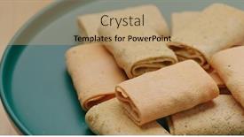  Presentation with snack food - Beautiful PPT theme featuring phoenix-roll-hong-kong-local backdrop and a coral colored foreground