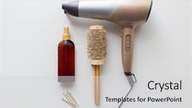  Presentation with hair brush - Audience pleasing PPT layouts consisting of phon - hair tools beauty and hairdressing backdrop and a light gray colored foreground