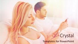  Presentation with internet communication - PPT layouts having phone addiction - people technology internet and communication background and a  colored foreground