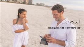  Presentation with phone addiction - Beautiful PPT theme featuring phone-addiction-funny-couple-concept backdrop and a lemonade colored foreground