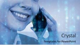  Presentation with matrix - Audience pleasing PPT layouts consisting of phone against digitally generated black backdrop and a teal colored foreground