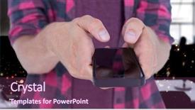  Presentation with smart light - PPT layouts consisting of phone against red and gold background and a violet colored foreground