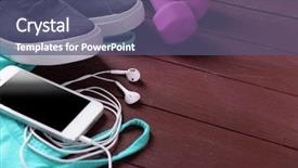  Presentation with mobile phone addiction - Colorful PPT layouts enhanced with phone and earphones with set backdrop and a ocean colored foreground