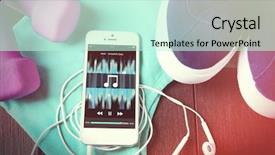  Presentation with sports - Theme enhanced with phone and earphones with set background and a soft green colored foreground