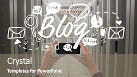  Presentation with server room - Cool new slide set with phone and graphics in server backdrop and a  colored foreground