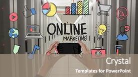  Presentation with server room - Colorful slide set enhanced with phone and graphics in server backdrop and a  colored foreground