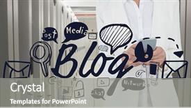  Presentation with server room - Colorful slide set enhanced with phone and graphics in server backdrop and a  colored foreground