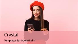  Presentation with credit card - Colorful presentation enhanced with phone and plastic credit card backdrop and a  colored foreground