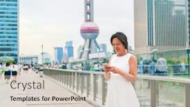  Presentation with shanghai - Presentation theme enhanced with phone-asian-middle-aged-elegant background and a lemonade colored foreground