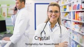  Presentation with hospital pharmacy - Slides consisting of phone at the hospital pharmacy background and a light gray colored foreground