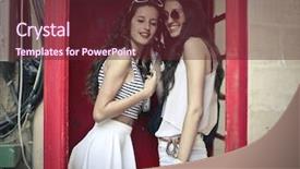  Presentation with phone booth - Audience pleasing presentation consisting of phone booth backdrop and a tawny brown colored foreground