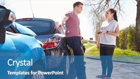  Presentation with traffic accident - Audience pleasing presentation design consisting of phone call after traffic accident backdrop and a teal colored foreground