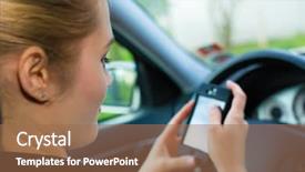  Presentation with text message - Beautiful slides featuring phone checking her text message backdrop and a coral colored foreground