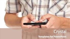  Presentation with cell - Slides featuring phone closeup isolated on white background and a  colored foreground