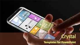  Presentation with multimedia - PPT theme consisting of phone communication - business multimedia people and future background and a tawny brown colored foreground