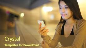  Presentation with park night city - Amazing slides having phone communication - woman using smartphone in city backdrop and a coral colored foreground