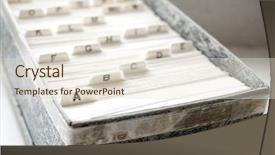  Presentation with business cards - Presentation theme consisting of phone directory - closeup of index cards background and a lemonade colored foreground