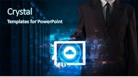  Presentation with cloud technology - Amazing slide deck having phone directory - hand holding tablet with cloud backdrop and a  colored foreground