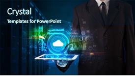  Presentation with healthcare technology cloud - Presentation consisting of phone directory - hand holding tablet with cloud background and a navy blue colored foreground