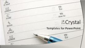  Presentation with chromosome genetic information - Colorful slide set enhanced with phone directory - macro of contact information backdrop and a  colored foreground