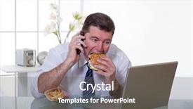  Presentation with fast food - Presentation theme featuring phone eat unhealthy fast food background and a gray colored foreground