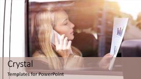  Presentation with car business - Amazing theme having phone from the car backdrop and a coral colored foreground