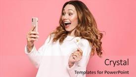  Presentation with smart card - Audience pleasing theme consisting of phone holding plastic credit card backdrop and a lemonade colored foreground