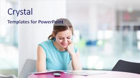  Presentation with public speaking - Theme enhanced with phone in a public area background and a sky blue colored foreground