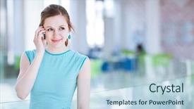  Presentation with public speaking - Slide deck consisting of phone in a public area background and a light blue colored foreground