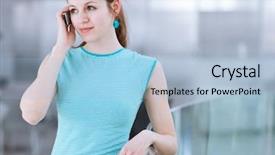  Presentation with public speaking - Colorful presentation design enhanced with phone in a public area backdrop and a  colored foreground