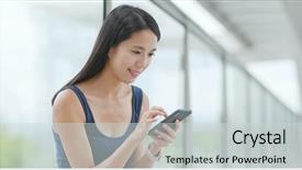  Presentation with smart city - PPT theme with phone in city of shenzhen background and a  colored foreground