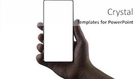  Presentation with cut - Beautiful PPT theme featuring phone-in-hand-silhouette backdrop and a white colored foreground