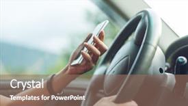  Presentation with women driving - Slides with phone in hand while driving background and a  colored foreground