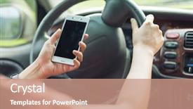  Presentation with women driving - Colorful slides enhanced with phone in hand while driving backdrop and a coral colored foreground