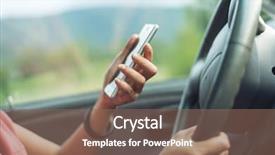  Presentation with women driving - Presentation theme having phone in hand while driving background and a violet colored foreground