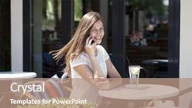  Presentation with phone - Slide deck with phone in open air background and a coral colored foreground