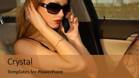  Presentation with luxury car - Presentation theme having phone in the luxury car background and a red colored foreground