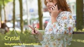  Presentation with smart city - Audience pleasing presentation consisting of phone in the urban area backdrop and a tawny brown colored foreground