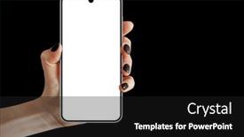  Presentation with phone - Slide deck consisting of phone-iphone-in-a-hand and a black colored foreground