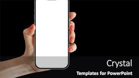  Presentation with phone - Theme having phone-iphone-in-a-hand and a black colored foreground