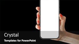  Presentation with phone - Presentation theme featuring phone-iphone-in-a-hand and a black colored foreground