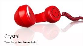  Presentation with white red employees - Cool new PPT theme with phone isolated on a white backdrop and a  colored foreground