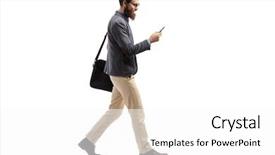  Presentation with moving - Amazing slides having phone isolated on white background backdrop and a white colored foreground