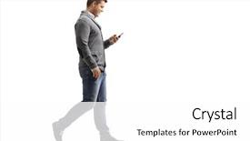  Presentation with shot - Slides enhanced with phone isolated on white background background and a white colored foreground